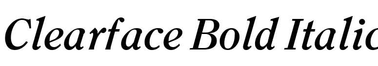 Clearface Bold Italic font preview