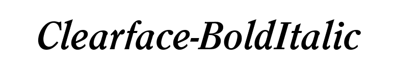 Clearface-BoldItalic font preview