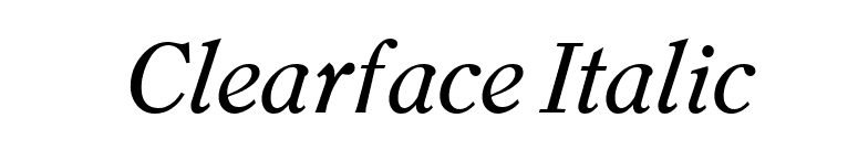 Clearface Italic font preview