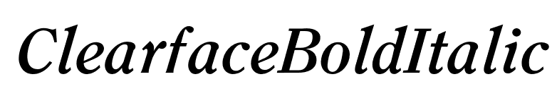 ClearfaceBoldItalic font preview