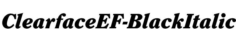 ClearfaceEF-BlackItalic font preview