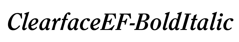 ClearfaceEF-BoldItalic font preview