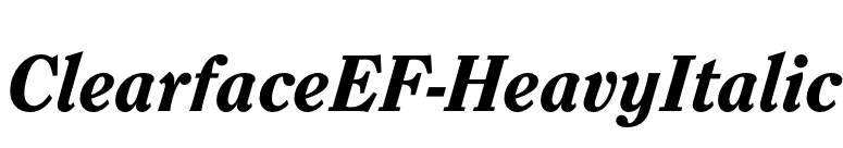 ClearfaceEF-HeavyItalic font preview