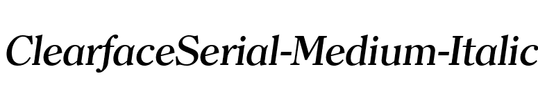 ClearfaceSerial-Medium-Italic font preview