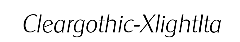 Cleargothic-XlightIta font preview
