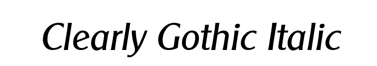 Clearly Gothic Italic font preview