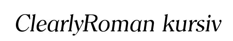 ClearlyRoman kursiv font preview