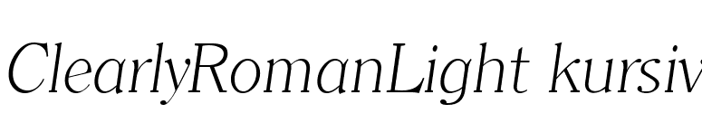 ClearlyRomanLight kursiv font preview