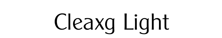 Cleaxg Light font preview