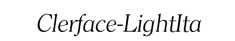 Clerface-LightIta font preview