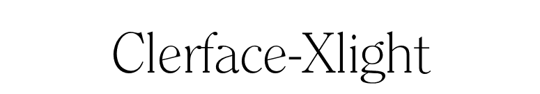 Clerface-Xlight font preview