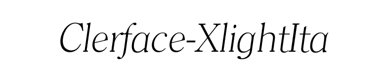 Clerface-XlightIta font preview