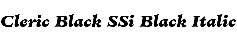Cleric Black SSi Black Italic font preview