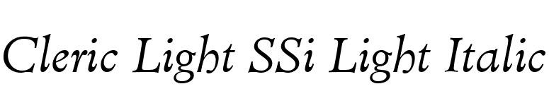 Cleric Light SSi Light Italic font preview