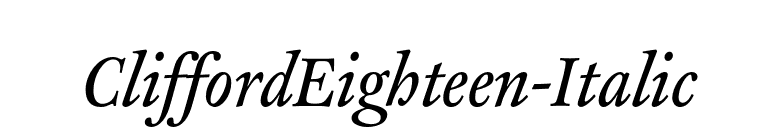 CliffordEighteen-Italic font preview