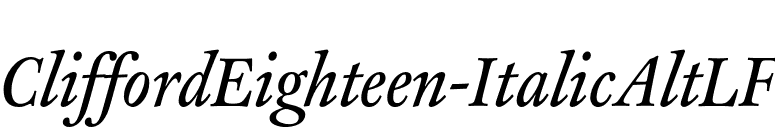CliffordEighteen-ItalicAltLF font preview