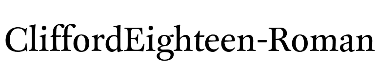 CliffordEighteen-Roman font preview
