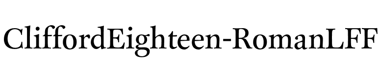 CliffordEighteen-RomanLFF font preview