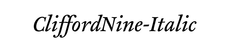 CliffordNine-Italic font preview