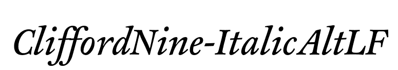 CliffordNine-ItalicAltLF font preview