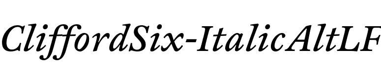 CliffordSix-ItalicAltLF font preview