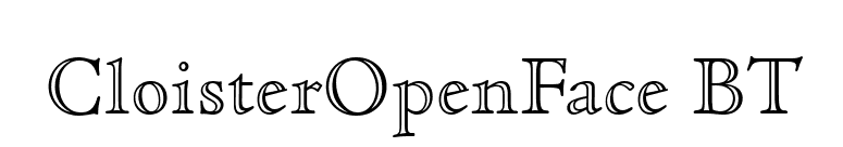 CloisterOpenFace BT font preview