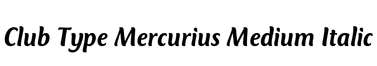 Club Type Mercurius Medium Italic font preview