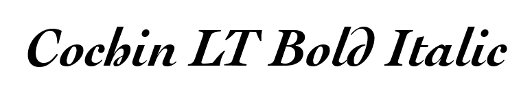 Cochin LT Bold Italic font preview