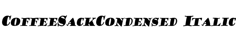 CoffeeSackCondensed Italic font preview