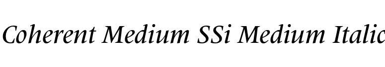 Coherent Medium SSi Medium Italic font preview