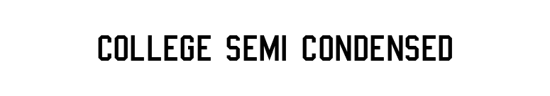 College Semi condensed font preview