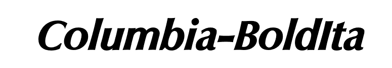 Columbia-BoldIta font preview
