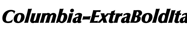Columbia-ExtraBoldIta font preview