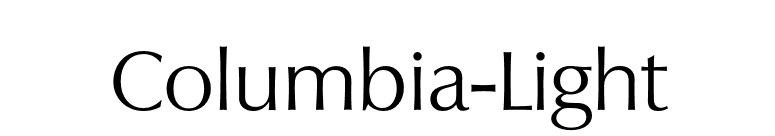 Columbia-Light font preview