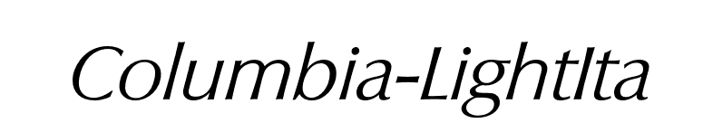 Columbia-LightIta font preview