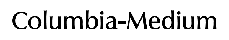 Columbia-Medium font preview