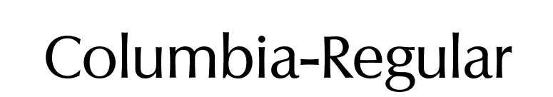 Columbia-Regular font preview