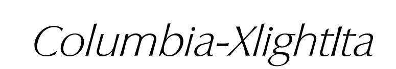 Columbia-XlightIta font preview