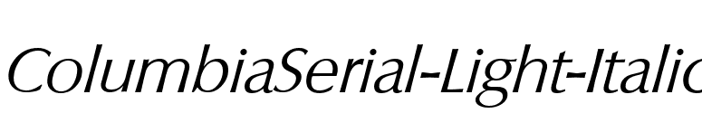 ColumbiaSerial-Light-Italic font preview