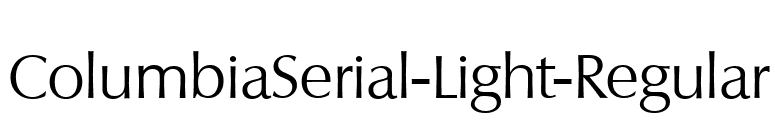 ColumbiaSerial-Light-Regular font preview