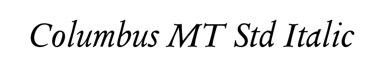 Columbus MT Std Italic font preview