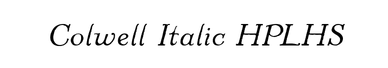 Colwell Italic HPLHS font preview
