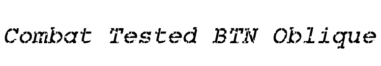 Combat Tested BTN Oblique font preview