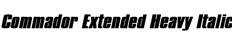 Commador Extended Heavy Italic font preview