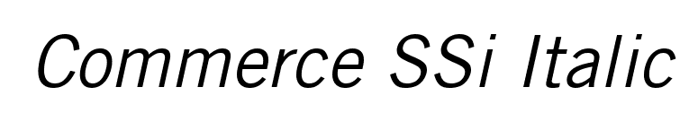 Commerce SSi Italic font preview