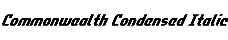 Commonwealth Condensed Italic font preview