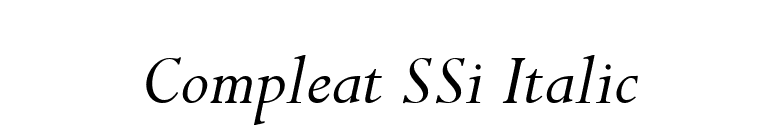 Compleat SSi Italic font preview
