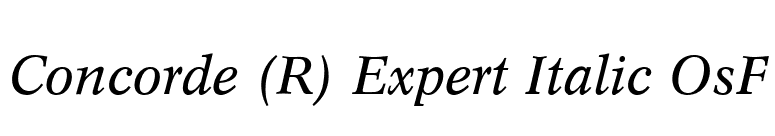 Concorde (R) Expert Italic OsF font preview