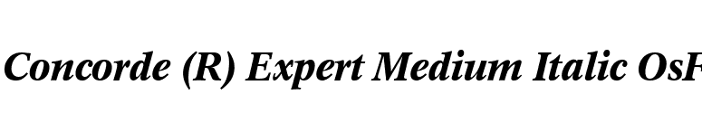 Concorde (R) Expert Medium Italic OsF font preview