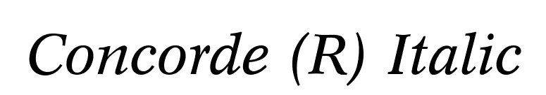Concorde (R) Italic font preview